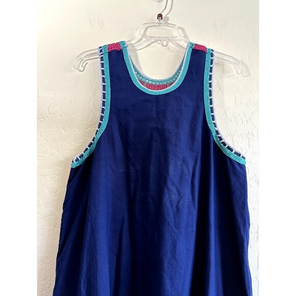 Akemi + Kin Anthropologie Crochet Trim Swing Shift Dress Size L Boho Hippie - Picture 11 of 16